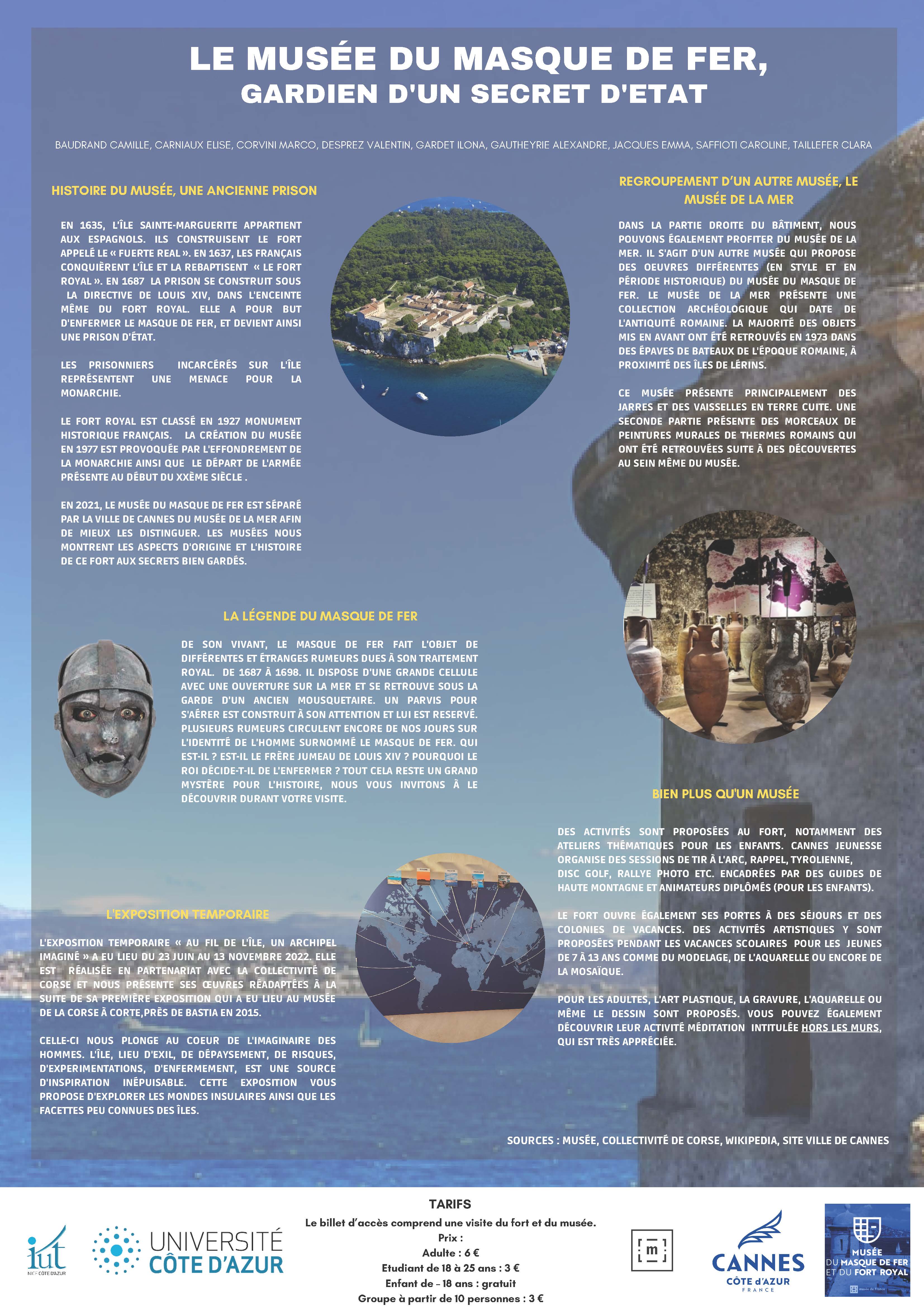 SAé - Présentation du masque de fer gardien d'un secret d'état