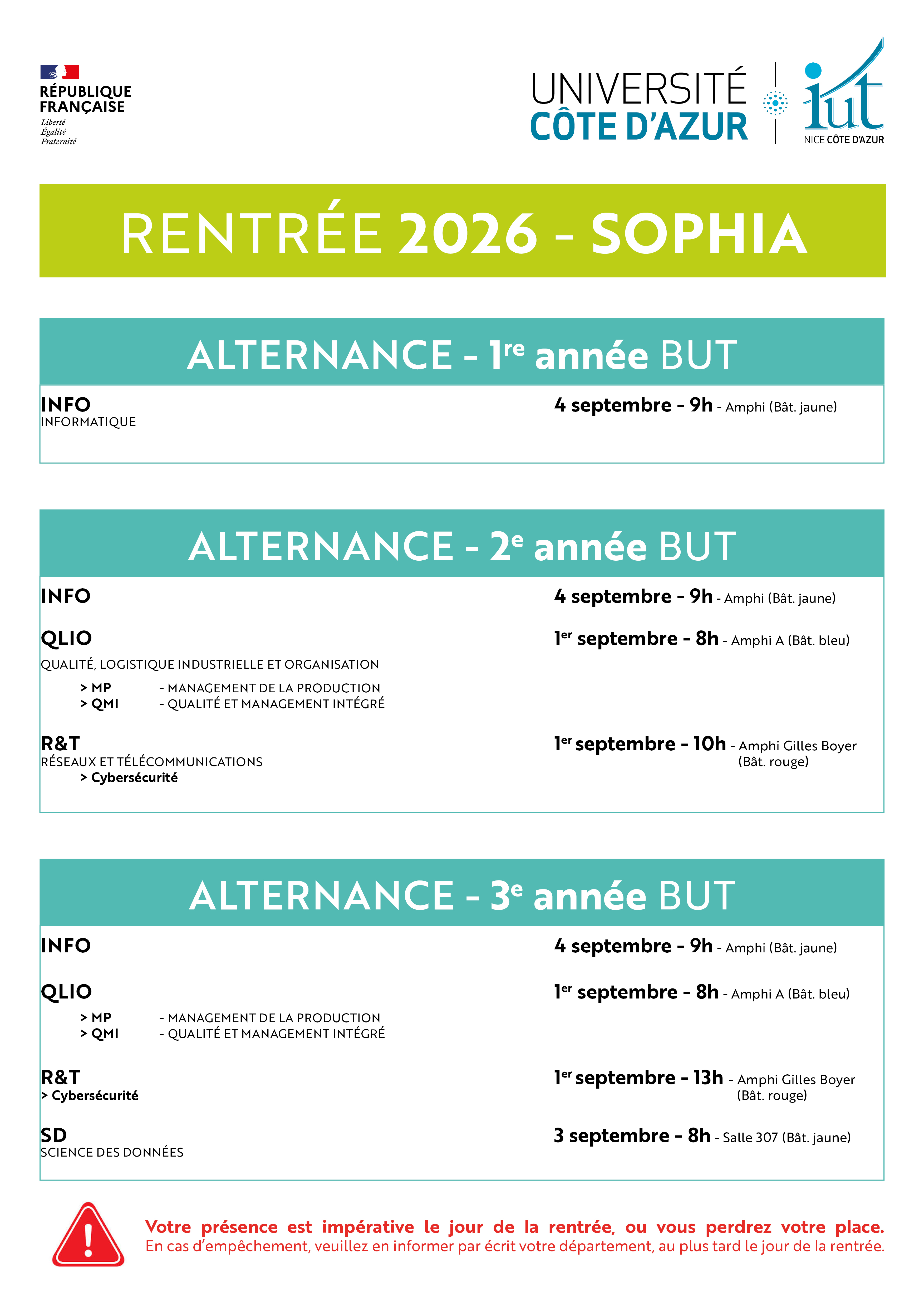 Date de rentrée 2026