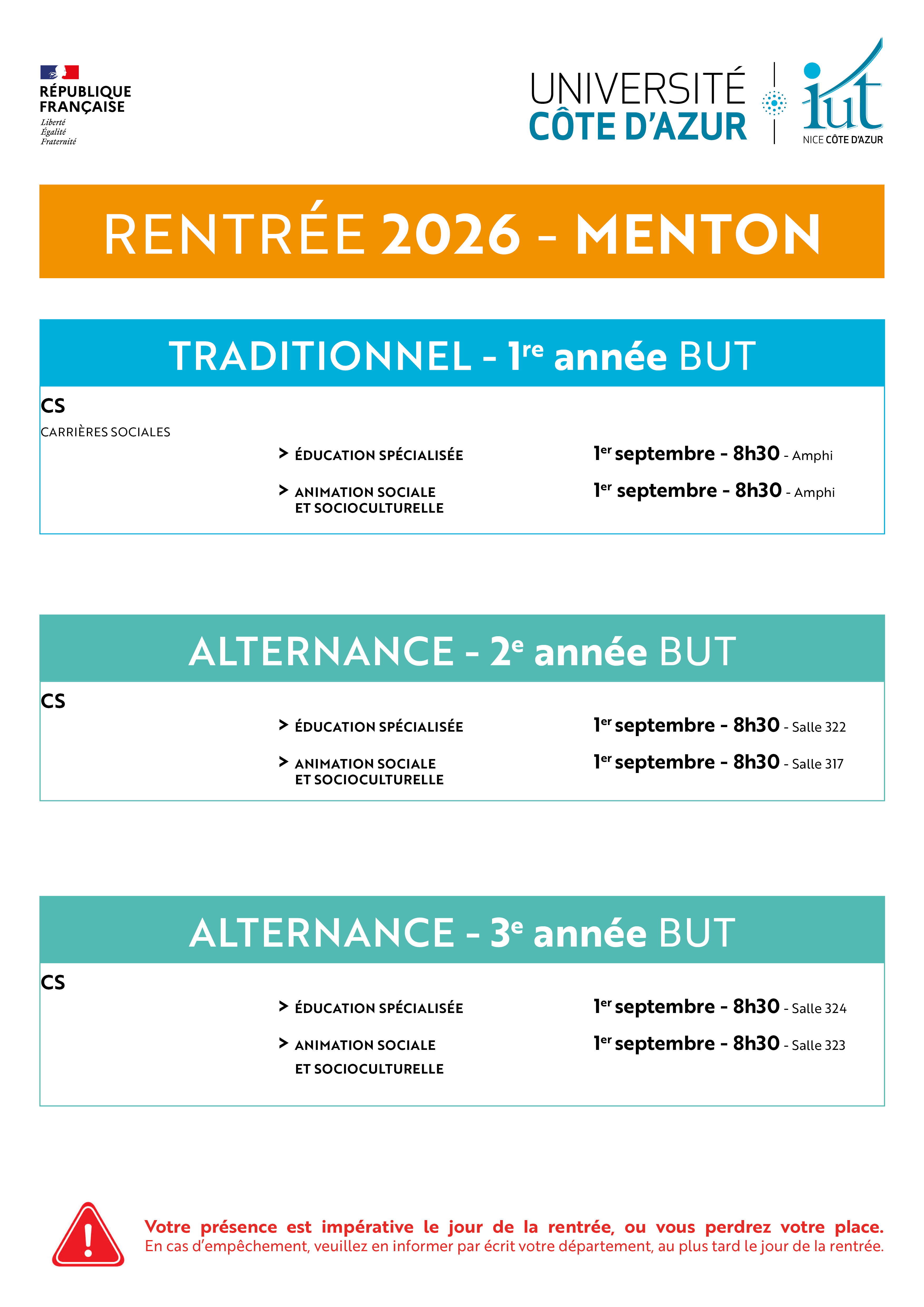 Date de rentrée 2026